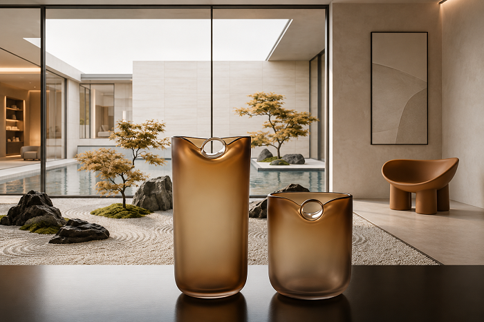 Manufacturer, Exporter, Importer, Supplier, Wholesaler, Retailer, Trader of curved ceramic vases in New Delhi, Delhi, India.